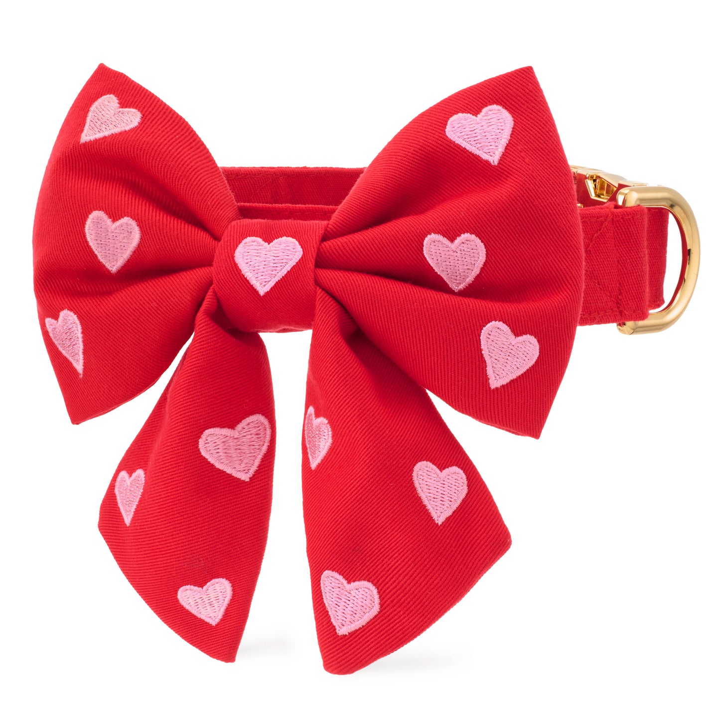 Hearts Embroidered Lady Bow Collar from The Foggy Dog