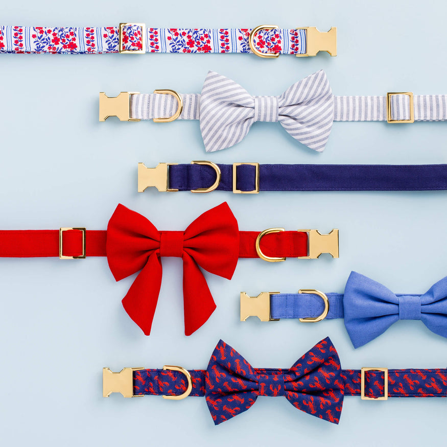 Blue Stripes Bow Tie Unbreakable Collar™