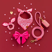 Hot Pink Velvet Lady Bow Collar from The Foggy Dog