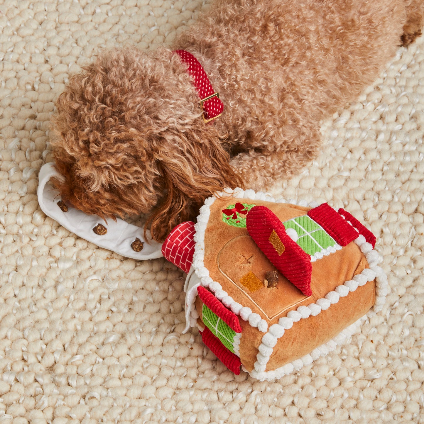 Gingerbread House Interactive Snuffle Dog Toy from The Foggy Dog