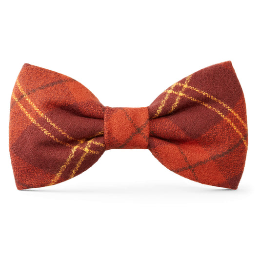 Cider Plaid Flannel Dog Bow Tie