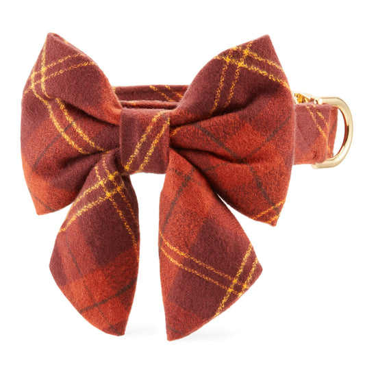 Cider Plaid Flannel Lady Bow Collar