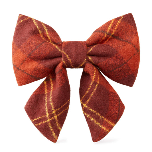 Cider Plaid Flannel Lady Dog Bow