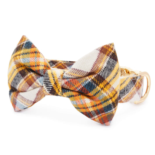 Cornucopia Plaid Flannel Bow Tie Collar