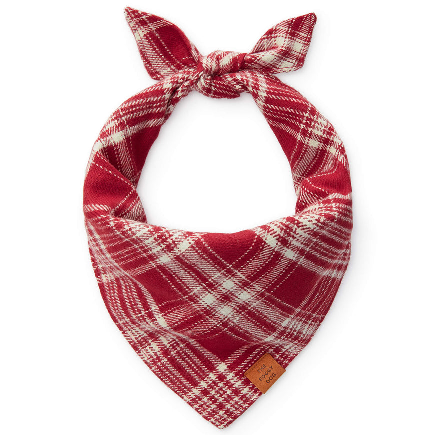 Marsala Plaid Flannel Dog Bow Tie