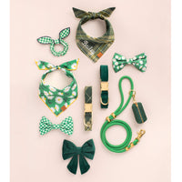 Forest Green Velvet Lady Bow Collar from The Foggy Dog 