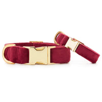 Burgundy Velvet Dog Collar from The Foggy Dog 