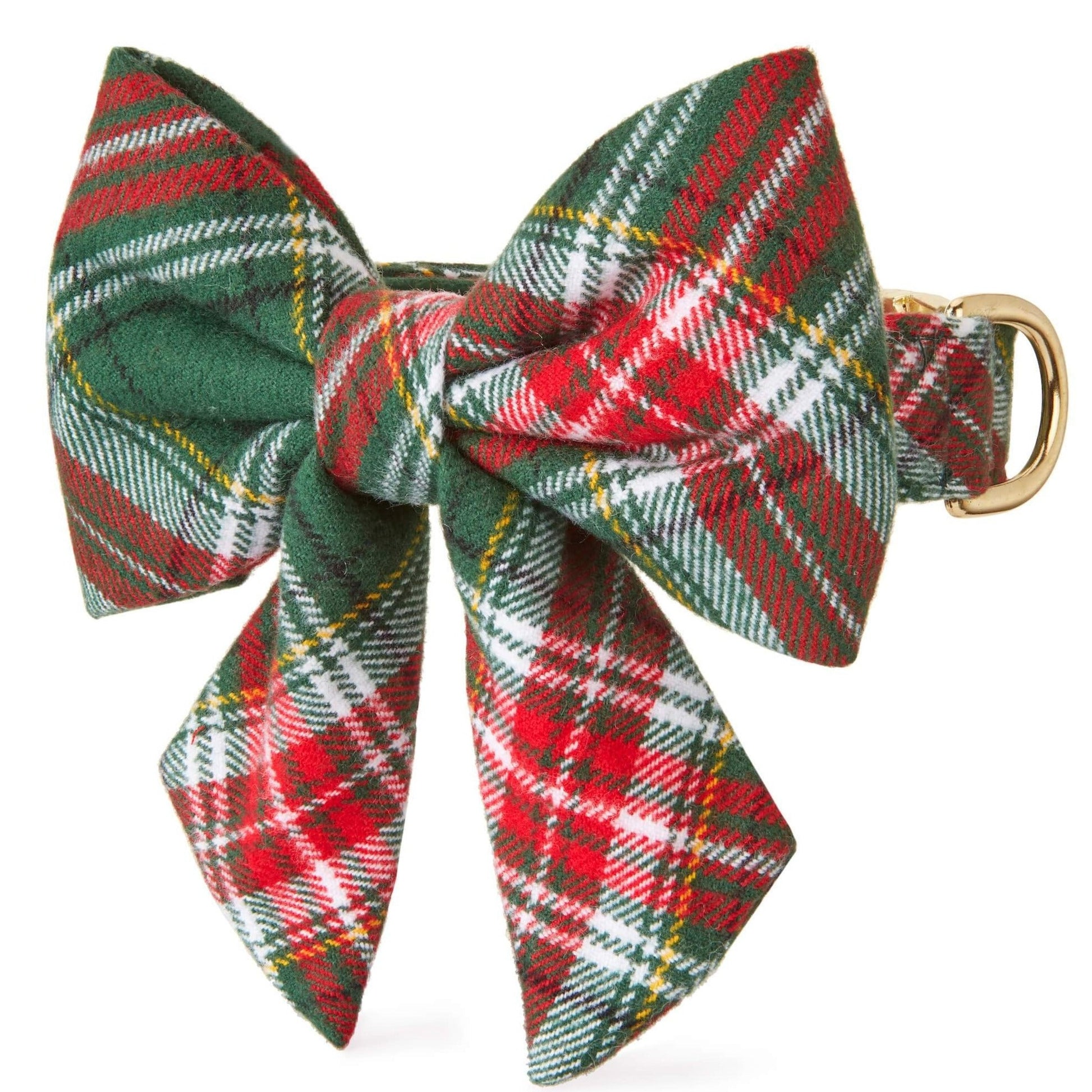 Holly Jolly Flannel Lady Bow Collar from The Foggy Dog XS Small 