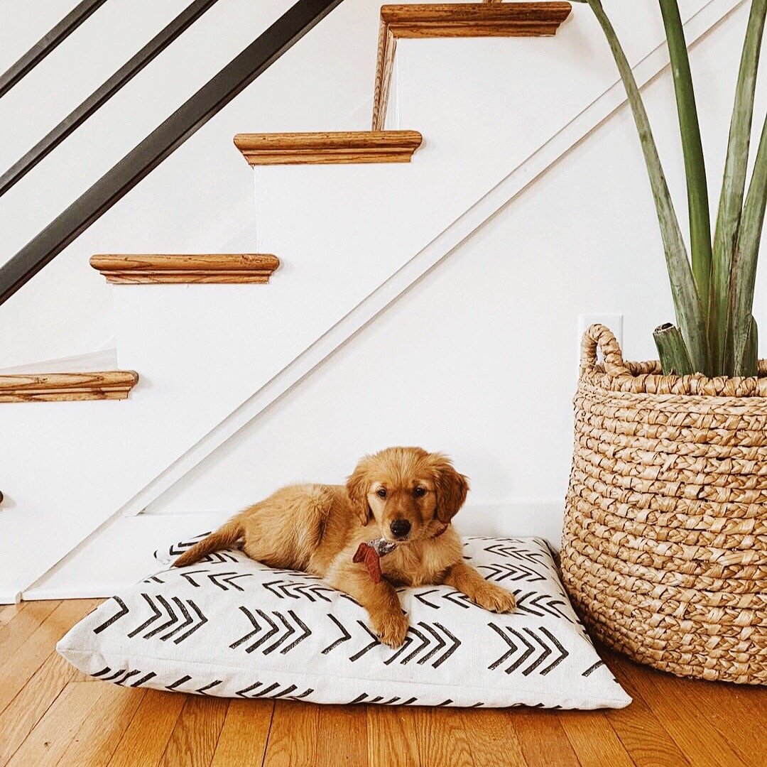 Modern Mud Cloth Natural Dog Bed The Foggy Dog