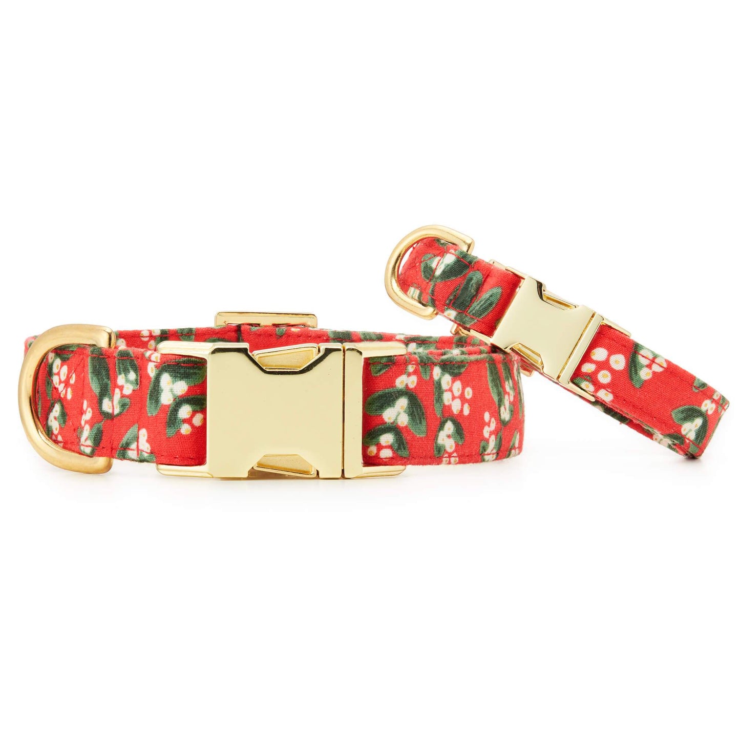 Under the Mistletoe Dog Collar from The Foggy Dog XS Gold 