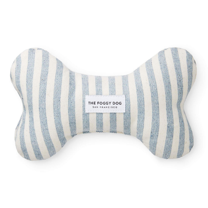 Personalized dog bone, dog toy with squeaky, denim dog bone